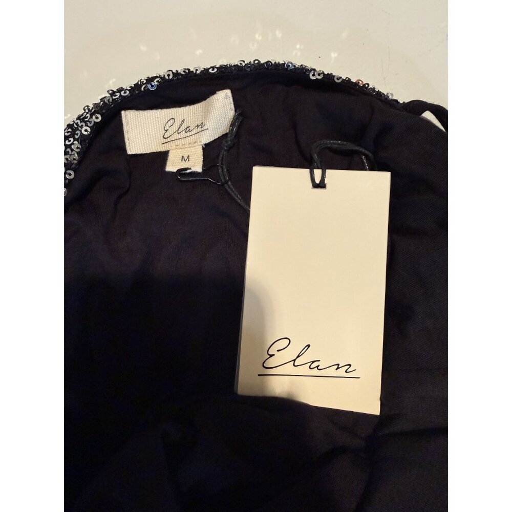 NWT Elan Sequin Silver Tank Top Women's Size Medium $69 [jb] - Picture 4 of 7
